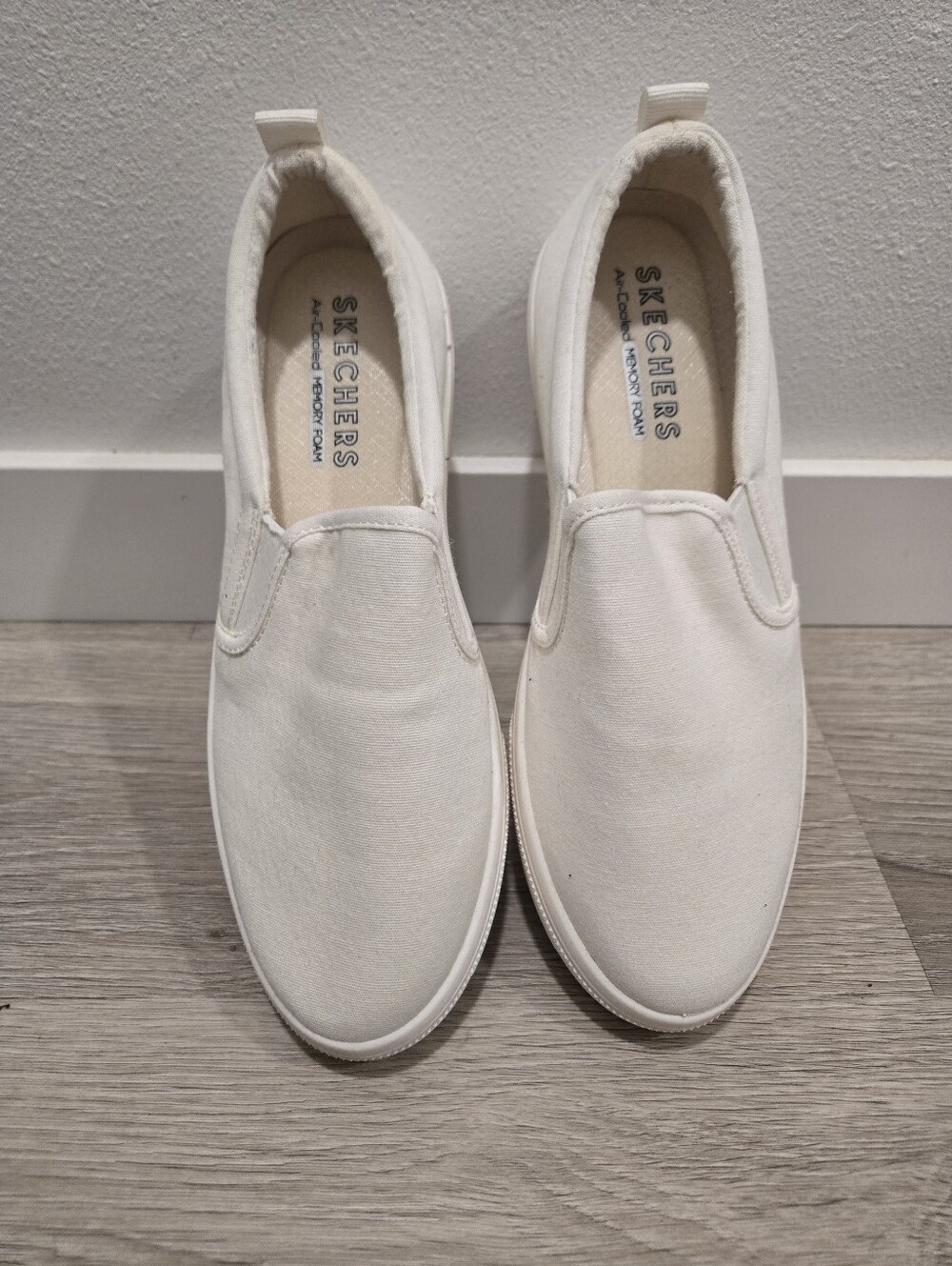 Skechers Slip-On Canvas Sneakers in White